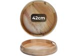 Vassoio Decorativo Marrakech Boho Da Portata Rotondo In Legno 40 Cm | Piatto Da Portata Kahaya Come Decorazione Da Tavola Per La Cucina E Il Soggiorno | Vassoio Da Colazione Vintage Naturalmente Per La Camera Da Letto
