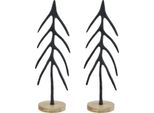 Set Di 2 Moderni Supporti Per Abeti Invernali 41 Cm In Legno E Metallo | Supporto Per Albero Di Natale Per Decorazione Natalizia | Decorazione Invernale Scandinava Per Tavolo, Mensola E Davanzale