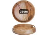 Vassoio Decorativo Marrakech Boho Da Portata Rotondo In Legno 36 Cm | Piatto Da Portata Kahaya Come Decorazione Da Tavola Per La Cucina E Il Soggiorno | Vassoio Da Colazione Vintage Naturalmente Per La Camera Da Letto