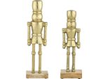 Set Di 2 Figurine Schiaccianoci Marrakesh Oro 32 E 22 Cm | Nobile Decorazione Natalizia Da Tavolo In Alluminio | Moderna Decorazione Da Appoggio Come Decorazione Davanzale | Scandinava Decorazione Dell'avvento Per Mensola E Davanzale