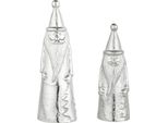 Set Di 2 Decorazioni Natalizie Marrakesh Babbo Natale Grande 27 E 19 Cm | Figura Decorativa Babbo Natale In Alluminio Argentato | Supporto Moderno Babbo Natale Per Mensola E Davanzale | Decorazione Invernale Scandinava Per La Tavola