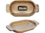 Vassoio Decorativo Marrakech Boho Vassoio Da Portata Ovale In Legno 35 X 18 Cm | Piatto Da Portata Kahla Come Decorazione Da Tavolo Per Cucina E Soggiorno | Vassoio Da Colazione Vintage Naturalmente Per Camera Da Letto