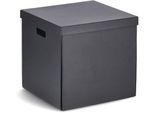 Aufbewahrungsbox zeller Present, Schwarz, B:33,5Cm H:32Cm T:33Cm, Papier, Aufbewahrungsboxen, Aufbewahrungsbox, Beschriftbar, Recycelter Karton