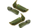 Set Di 2 Posate Pieghevoli Da Campeggio - Posate Da Viaggio 7 In 1 - Posate Pieghevoli Da Viaggio - Set Di Posate Da Esterno Con Custodia Da Cintura - 2 Pezzi Di Posate Da Campeggio In Verde Militare - Posate Da Sopravvivenza