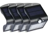 V-TAC Applique Solare - IP65 Impermeabile - Nero - 1,5W - 220 Lumen - 4000K - Confezione Da 4 Pezzi