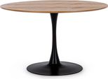 Tavolo Bloom 120 X 120 X 75 Cm Acciaio Mdf Nero Marrone