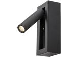 Lampada Da Parete Minimalista Nera Interruttore Faretto Regolabile Per Soggiorno Camera Da Letto Lettura Colore Caldo Led 4W Gello Rabalux