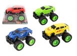 Auto Fuoristrada Ruote Grandi In Plastica 13 Cm Su Volano 4 Colori In Blister