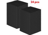 Yakimz 24 Pezzi Tappetini In Schiuma Acustica 30 X 30 X 2,5 Cm | Tappetini Fonoassorbenti Per Un'acustica Efficace | Tappetino Fonoassorbente In Piastrelle Di Schiuma
