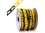 Catena Di Barriera Aopunly Catena Di Plastica Nera Gialla Spessa 6 Mm Per Parcheggi E Barriere Di Parcheggio 50 M