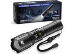 Torcia Led Ricaricabile 500.000 Lumen, Torce, Estremamente Luminosa, Potente Torcia, 5 Modalità Di Luce, Zoomabile, Impermeabile IP67
