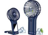 Ventilatore Palmare, Usb Ricaricabile Portatile Mini Personale Piccolo Silenzioso Mano 4 Velocità Specchio, 2000 Mah Batteria Tavolo Ventilatore Ufficio,