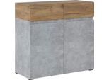 Cassettiera Rimini 90X40X86Cm Senza Maniglie Colore Selezionabile, Colori Cemento / Castagno