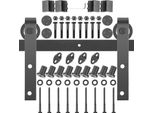Montaggio Di Porte Scorrevoli Lunghezza 366 Cm Sistema Di Porte Scorrevoli Acciaio Al Carbonio Set Completo Di Porte Scorrevoli Portata 150 Kg Set Di Binari Di Scorrimento Larghezza Massima Della Porta 183 Cm Adatto A Cucine, Fienili E Stalle