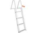 Scaletta Per Barca, 4 Gradini Rimovibili, Portata 159 Kg, Scaletta In Lega Di Alluminio Con Gradino Largo 10 Cm E Tappetino In Gomma Antiscivolo, Per L'imbarco Su Barche/ Laghi/Piscine/Mare