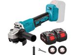 Smerigliatrice Angolare A Batteria, Potenza 1000 W, Diametro Di Taglio 125 Mm, 3 Impostazioni Di Velocità, 2 Batterie