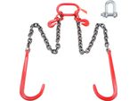 Succebuy Catena A Briglia G80 3/8 "X3', Gancio A J E Rampino, Capacità Di Carico 7800 Lbs, Per Rimorchi, Carrelli, Senza Tensione, Per Impieghi Gravosi, Rosso, Acciaio G80"