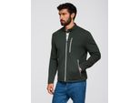 Giacca Biker Ombre Con Collo Alto Verde Scuro L
