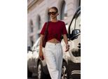 Ivon T-Shirt Donna A Maniche Corte Elvie Bordeaux S
