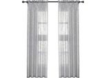 Inf Set Di 2 Tende Trasparenti Con Rami D'albero Argentati - Passante Per Bastone Grigio M