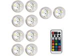 Inf Luci Led Impermeabili A Bottone Diamante Con Telecomando - 10 Pezzi