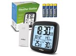 Stazione Meteo Wireless Greenblue Con Allarme Calendario Dcf GB542 + 4X Batterie Alcaline Aaa Varta Industrial