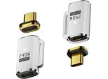 Inf Adattatore Magnetico USB-C: Femmina A Maschio, Ricarica 240W, Trasferimento Dati 40Gbps Bianco