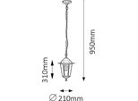 Lampada A Sospensione Per Esterni 1Xe27 Velence Nero 8208 Rabalux