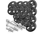 Marbo Sport Manubri Gommati Tri-Grip Set Di Piastre Per Pesi 113 Kg
