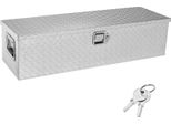 Succebuy Robusta Cassetta Porta Attrezzi In Alluminio Per L'area Di Carico, 99,1 X 33 X 25,4 Cm, Lamiera Diamantata, Con Maniglia Laterale E Chiavi Di Chiusura, Per Pick-Up, Area Di Carico, Camper, Rimorchio, Argento