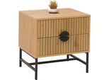 Comodino HWC-O39, Comodino Armadio, Cassetto Melamina Mdf Metallo 50X48X39Cm ~ Natura