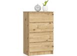 Comò Moderno K60 4 Cassetti Colore Rovere Artisan