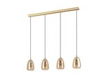 Lampadario Contemporaneo Alobrase 4 Luci Metallo Ottone Spazzolato