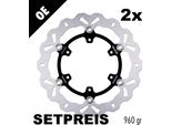 Set Di Dischi Freno Galfer 2X DF672FLW Wave® Flottante Anteriore 300X4Mm Per Ktm Adventure R S LC8 LC4 640 - 990 Ccm Anno 2002 - 2014