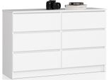 Comò Elegante Bianco K120 Con 6 Cassetti E Design Minimalista