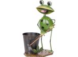 Decorazione Magichome Mecco, Rana Giardiniere, Lamiera, 23X16X33 Cm