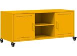 Mobile Tv Vidaxl Giallo Senape 100,5X39X43,5 Cm Acciaio