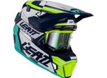 Casco Da Motocross Leatt 7.5 Citrus Con Occhiali, Blu/Verde, 2XL (63/64)