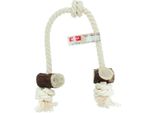 4DOGS Bastone Naturale Per Cani In Corno E Corda Di Cotone - Corda Doppia Taglia Xl Mix
