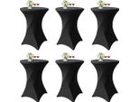 Set Di 6 Copritavolo Da Bar Elasticizzato Nero Per Tavolo Da Bistro 80-85 Cm Tovaglia Elasticizzata In Spandex, Rinforzo Nella Zona Dei Piedi Per Matrimoni, Feste Di Compleanno, Banchetti, Tavoli Da Bar E Tavoli Da Bistro (80 X 110 Cm)