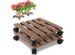 2X Rullo Per Piante Rullo Per Piante Portata Fino A 80 Kg Supporto Per Piante Con Rotelle Rullo Per Piante Quadrato - Marrone