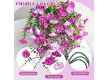 3 Piante Artificiali Appese, Fiori Artificiali, Appesi Come Vere Petunie, Piante Artificiali Appese, Resistenti Alle Intemperie, Fiori Artificiali, Rampicanti Per Esterni, Interni, Balcone, Terrazza, Appendini Per Fiori (Viola)
