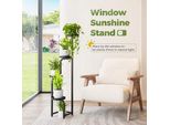 Supporto Per Piante Alto Per Interni Ed Esterni - Supporto Angolare In Metallo - Piante Multiple - Scaffale Per Piante Robusto A 4 Livelli - Terrazza, Giardino, Balcone, Soggiorno, Camera Da Letto, Nero