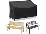 Copertura Per Panchina Da Giardino - Resistente Alle Intemperie - 1 Pezzo - Nero - 134 X 66 X 63/89 Cm