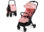Passeggino Costway, Passeggino Da Viaggio Con Funzione Reclinabile, Passeggino Con Schienale, Capottina E Poggiapiedi, Carrozzina Con Cintura Di Sicurezza Fino A 15 Kg, Rosa