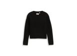 Tom Tailor MäDchen Cropped Strickpullover In Glitzer-Optik, Schwarz, Uni, Gr. 140