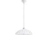 Eglo Lampada A Sospensione "Vetro"" In Vetro Plastico Bianco Satinato E27 35Cm 96073"