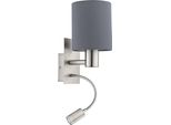 Eglo 96479 Pasteri E27 Applique Led Grigio Bianco Caldo