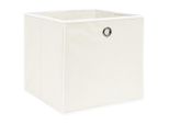 Vidaxl Scatole Portaoggetti 4 Pz. Tessuto Bianco 32X32X32 Cm