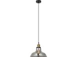 Italux Hubert, Lampada A Sospensione Industriale Nera MDM-2381/1 Gd+Sg